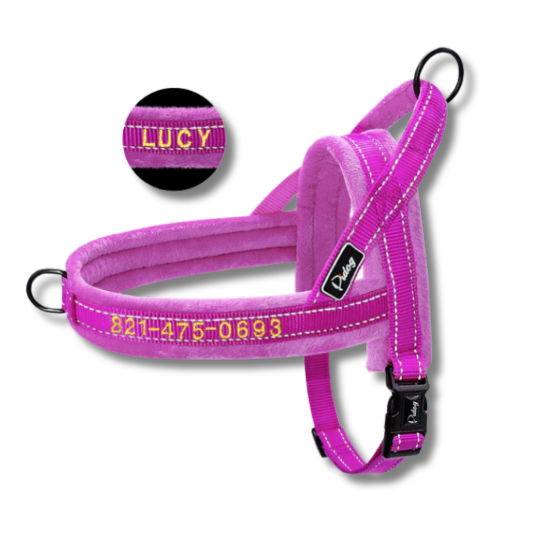 Personalised Flanel Padded No Pull Harness PupPack Australia