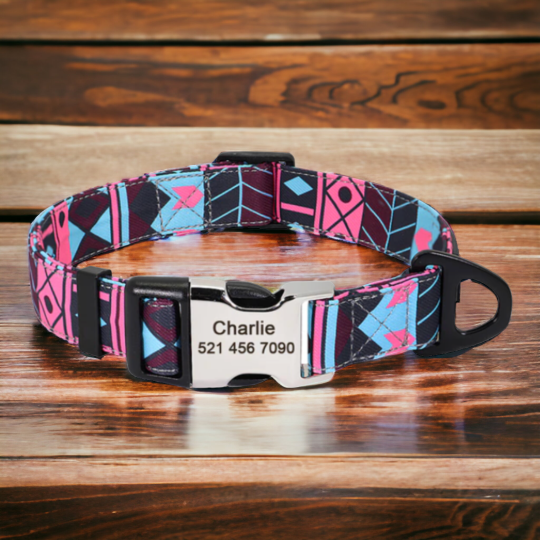 Bubblegum Pink personalised dog collar