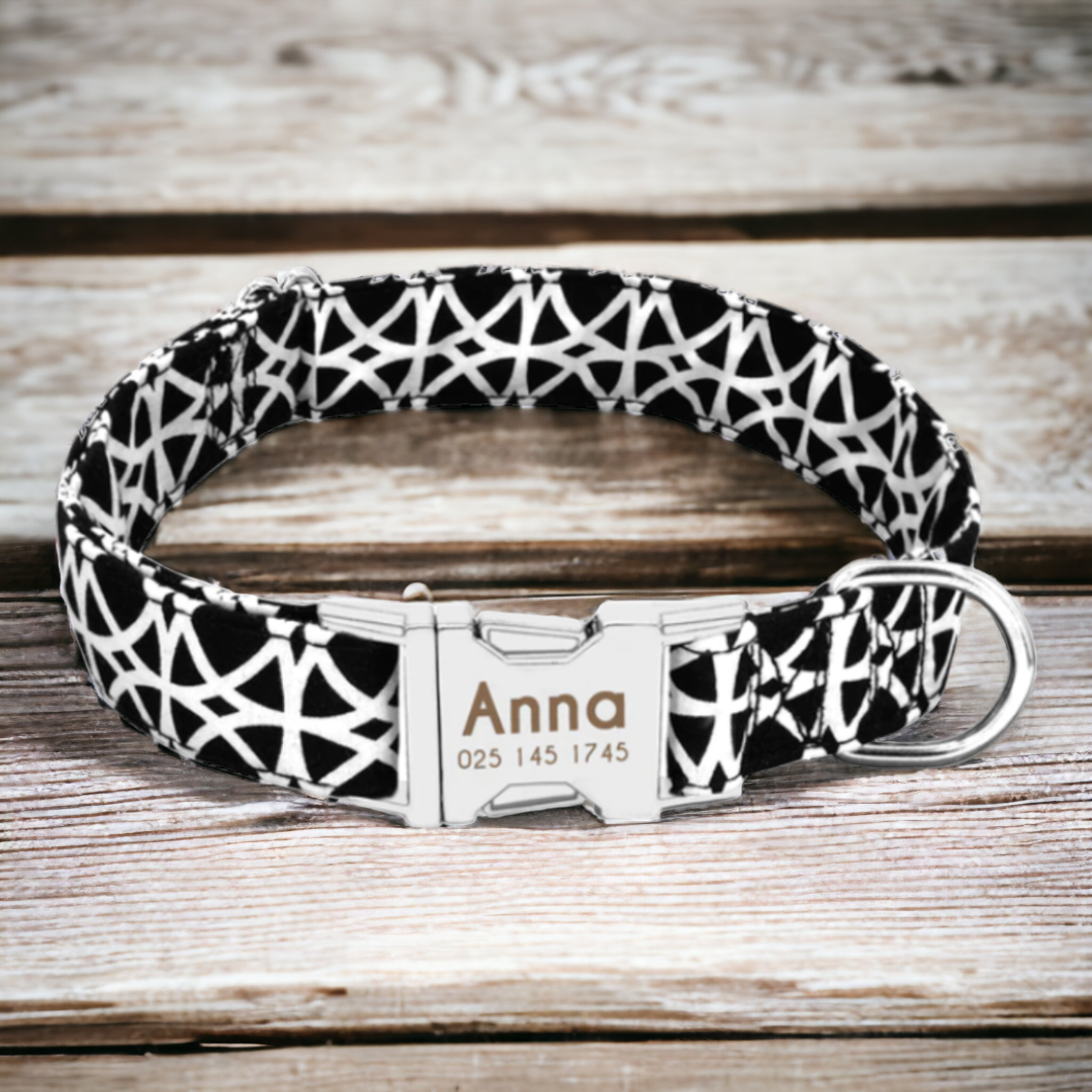 Netting personalised dog collar