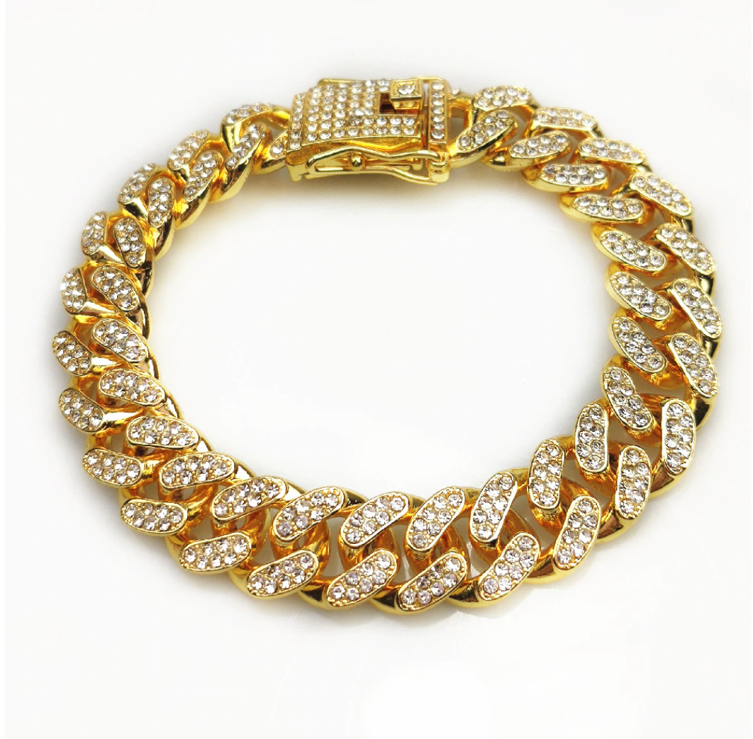 Gold Rhinestone Bling Bling Collar