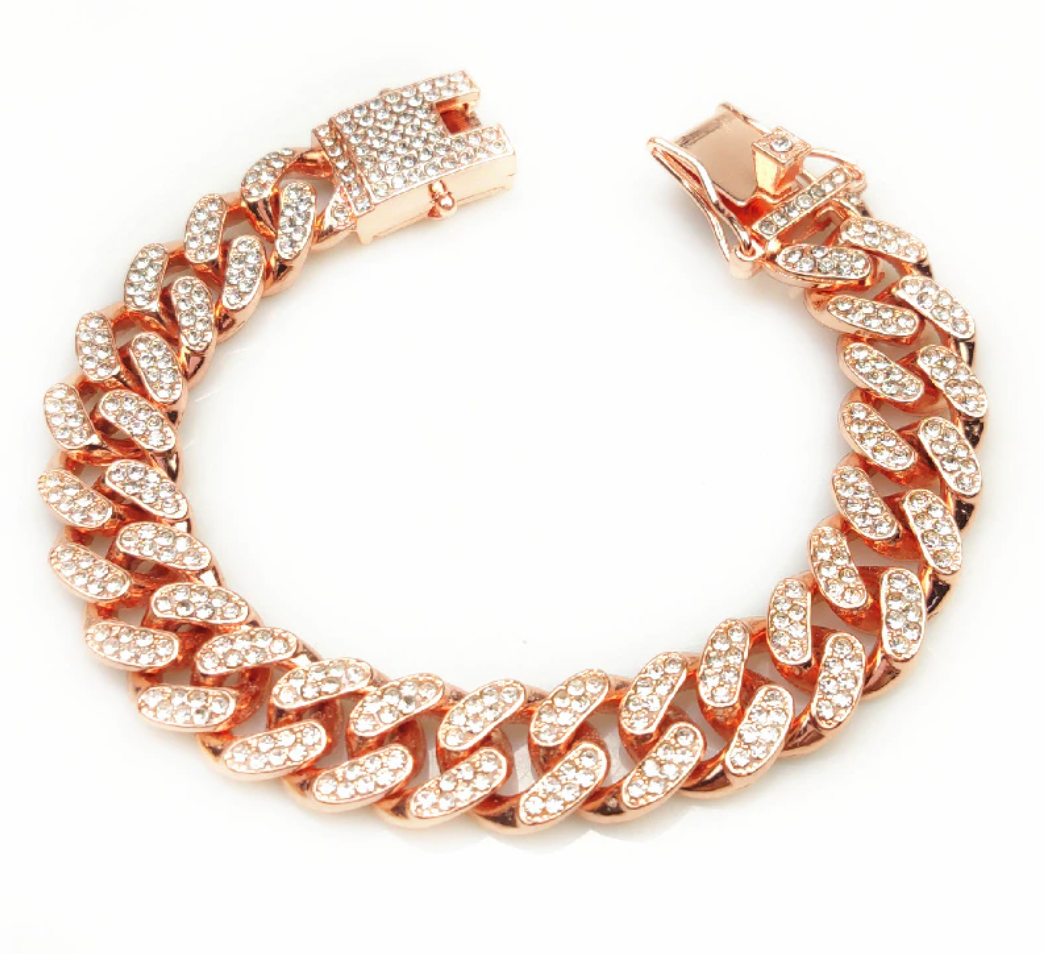 Rose Gold Rhinestone Bling Bling Collar