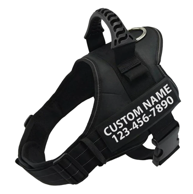 Night Ops Black Personalised Adjustable Dog Harness