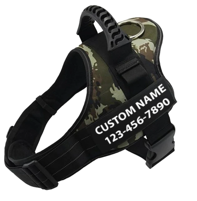 Jungle Camo Personalised Adjustable Dog Harness