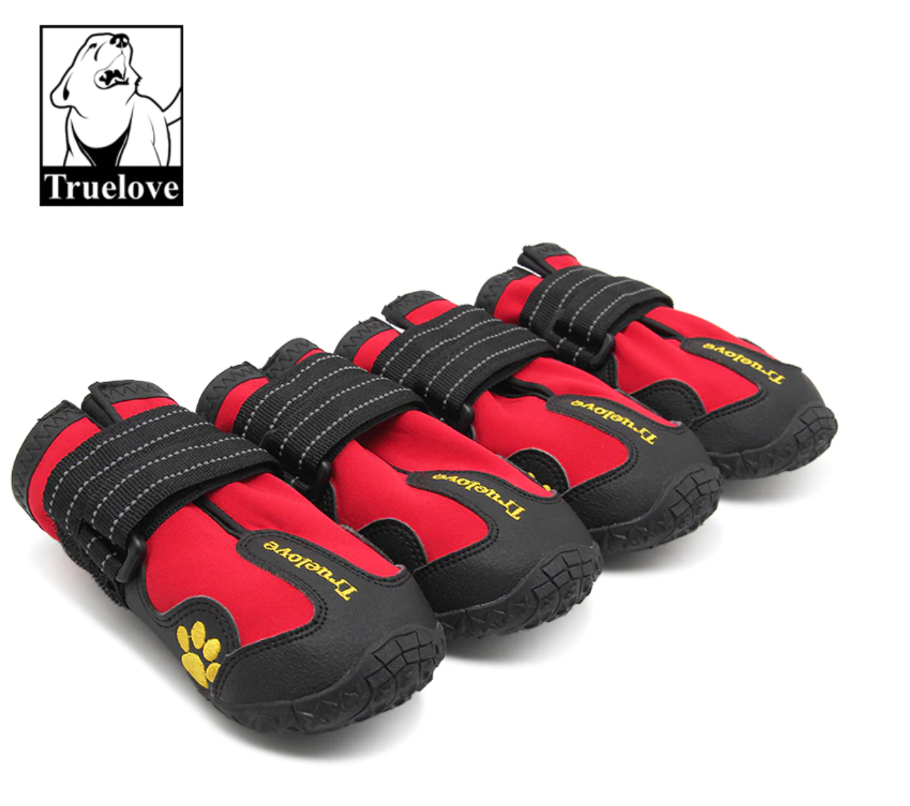 Red set of the Truelove Protection Dog Shoes