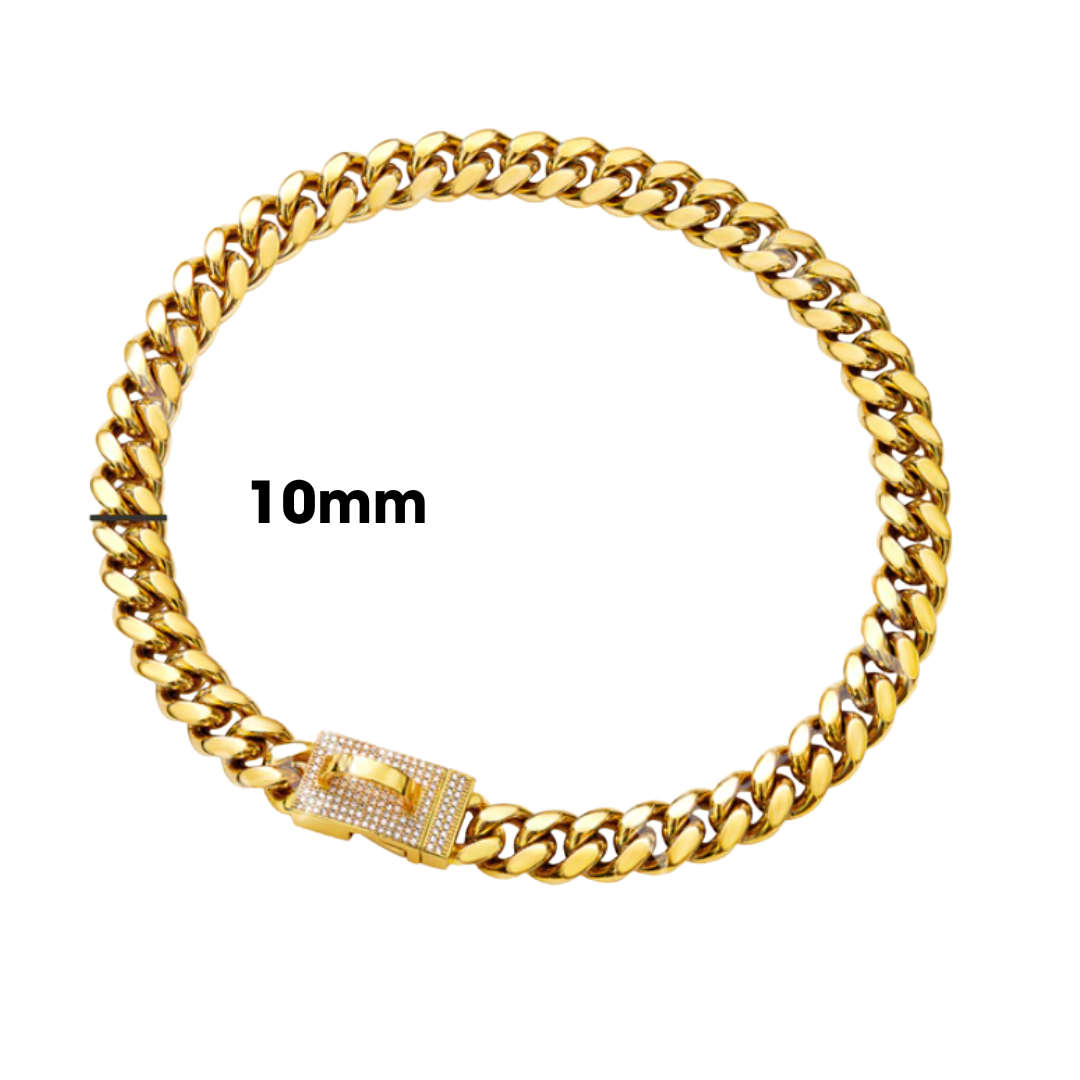 cuban link gold dog chain  cuban link gold dog collar  cuban link gold dog chain collar