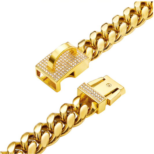 cuban link gold dog collar  cuban link gold dog chain collar  cuban link gold dog chain