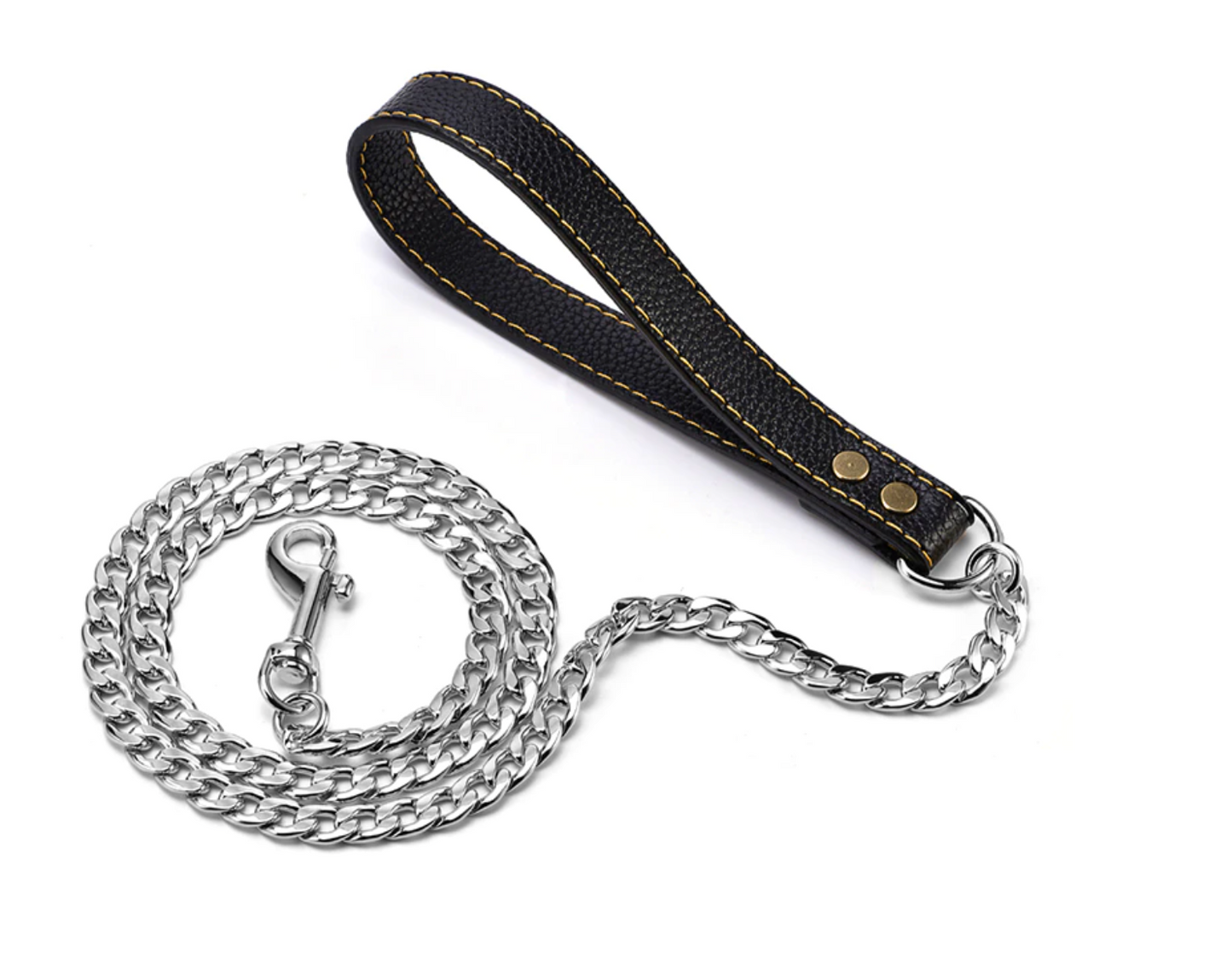 silver dog leash, silver dog lead